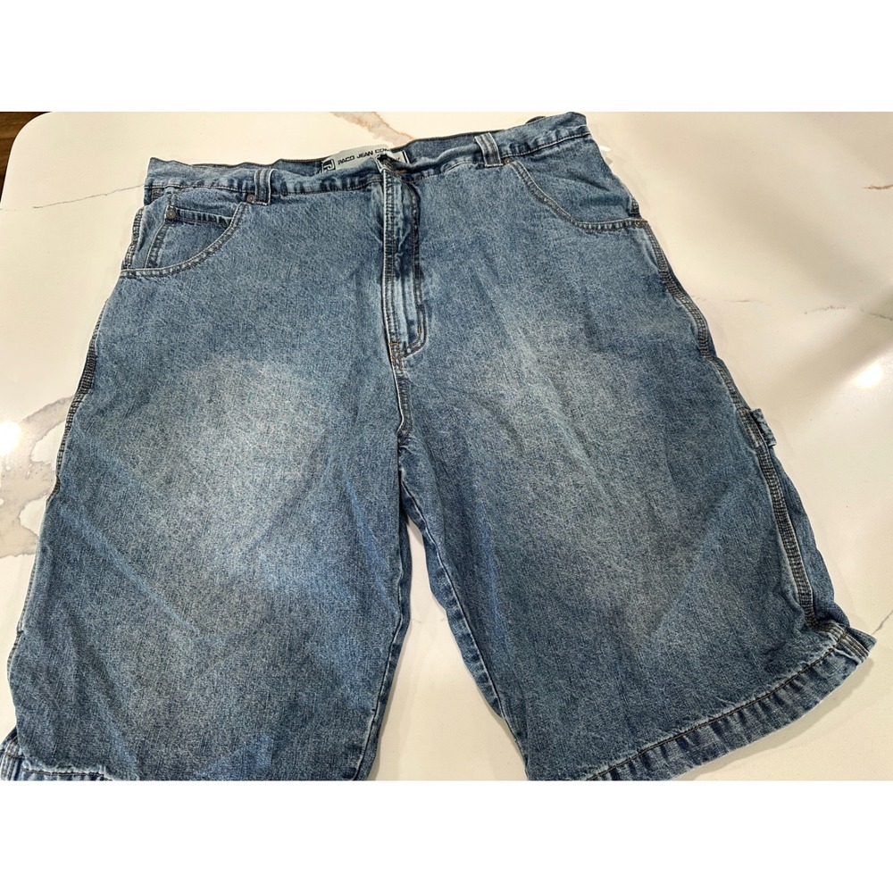 Paco Jean‎ Company Mens Baggy Carpenter Denim Shorts Light Wash Y2K Size 42
